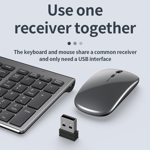 Shopify-Juego de teclado inalámbrico de tres modos, ratón de escritorio de Metal, teclado USB para tableta y PC - Product Image 4