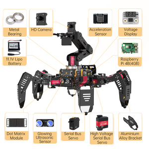 Hiwonder SpiderPi Pro AI Vision Hexapod Паук Робот с программируемой Роботизированной рукой для Raspberry Pi 4B/5 обучающий робототехнический комплект