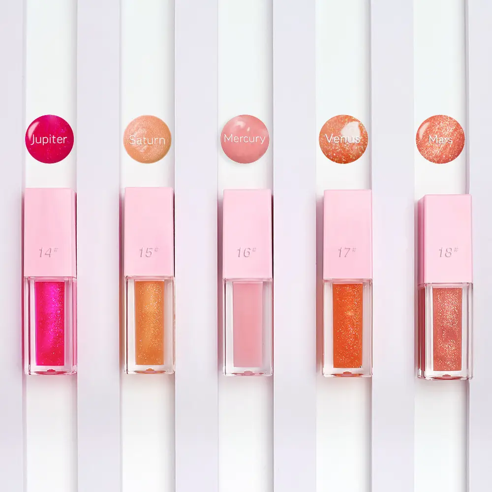 Wholesale Vegan Color Changing Lip Gloss No Logo Clear Flavouring Oil Private Label Pink Plumping Lip Oil
