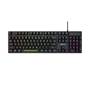 Aikun GX310L3 Teclado para juegos con cable, retroiluminación de 3 colores, interruptor de goma silencioso, múltiples teclas Anti-ghosting, cable USB de 1,8 M, Plug and Play - Product Image 1