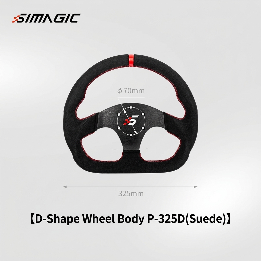 P-325d 325mm suede leather D-shaped body -- black
