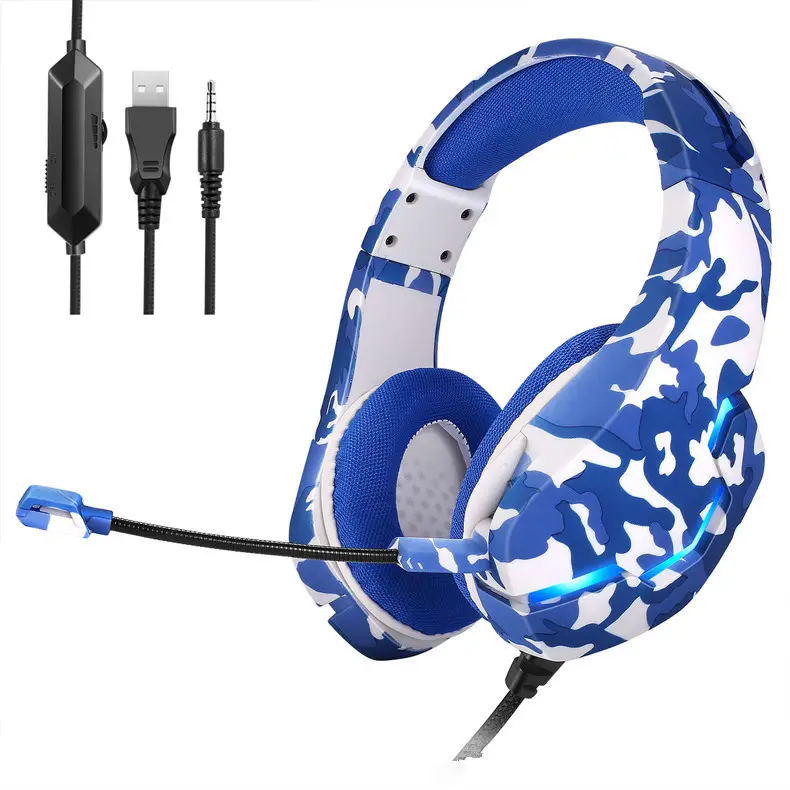 J-10 kabel gebundene Gaming-Headset faltbar mit Mikrofon LED Camouflage Kinder-Headset ist für Computer geeignet. PS4.XBOX, etc
