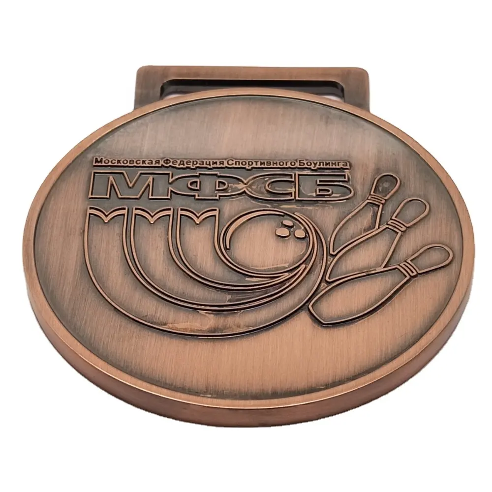 OEM Design Personalizado Barato Medalha de Metal Esportes Medalhas de Boliche