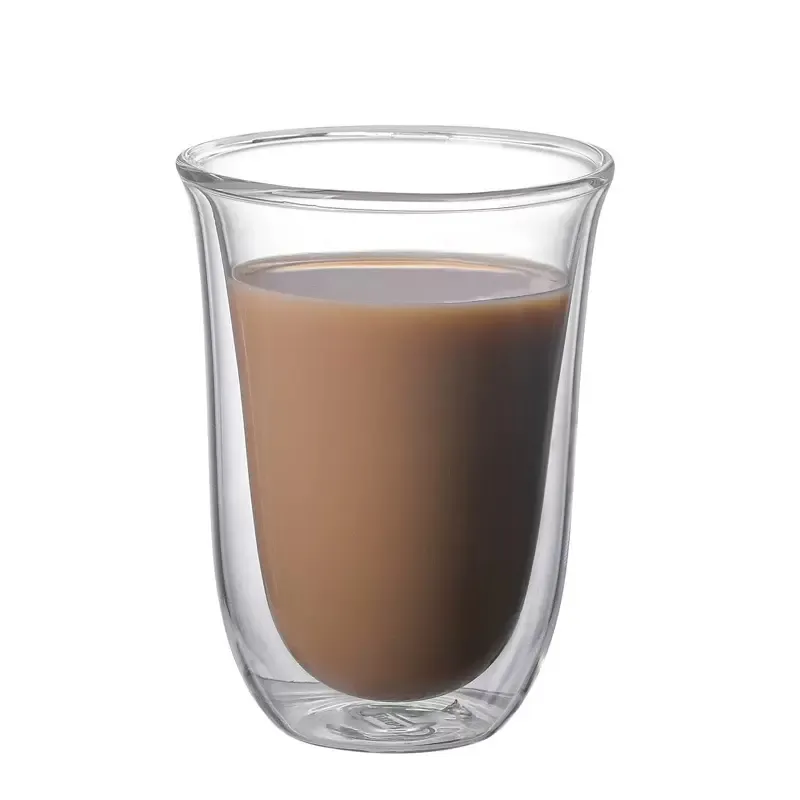 Vidrio de borosilicato alto té de la leche aislamiento térmico taza de café caliente taza de café de vidrio de doble pared