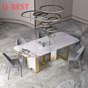 U-BEST General Use Industrial Dining <strong>Table</strong> Conference <strong>Table</strong> Cafe <strong>Table</strong> and Chairs Dining Room <strong>Set</strong> - Product Image 1