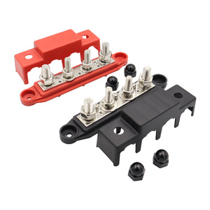 Electric <strong>Busbar</strong> 4 Stud 3/8&quot; M8 M10 High Current Wiring Stud Battery Post Distribution 250 AMP <strong>Busbar</strong> Copper Strip Cover - Product Image 1