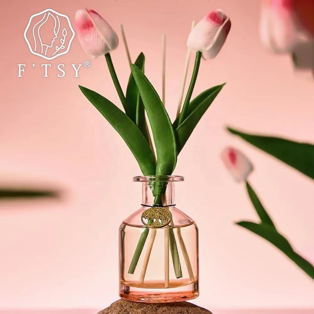 OEM/ODM liquido Aroma olio essenziale tulipano Reed diffusore Set Reed fiore per diffusore