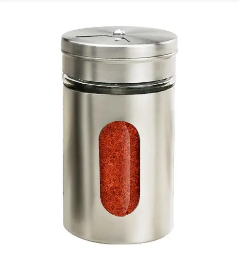 Barattoli di spezie in acciaio inossidabile con coperchio Shaker 80ml di sale per spezie contenitore per barbecue