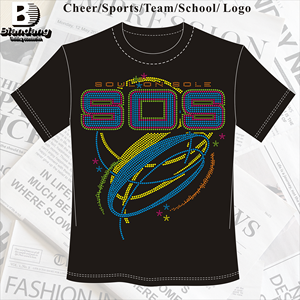 Best Selling Crystal AB <strong>Cheer</strong> <strong>Bow</strong> Rhinestone Transfer Custom Summit <strong>Cheer</strong> Hot Fix Rhinestone Transfer Designs for T Shirt - Product Image 2