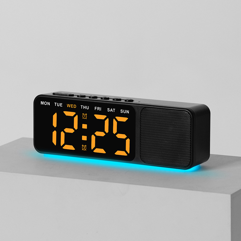 Black casing, yellow lighting