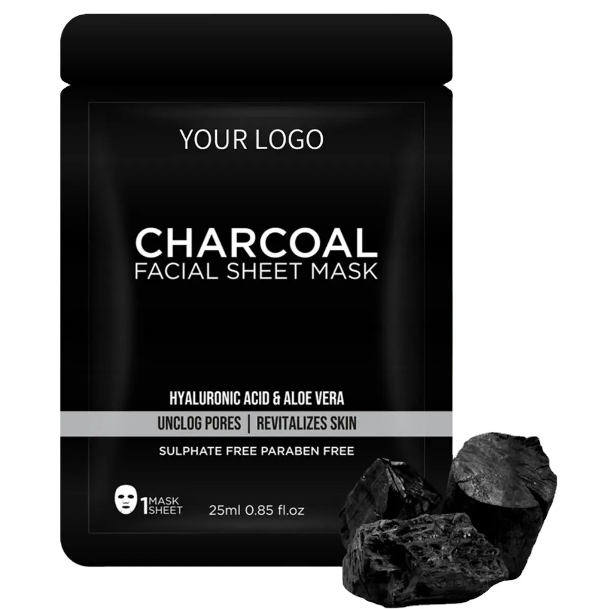 Mascarilla Facial humectante para hombre, máscara de Limpieza Profunda, negra, carbón, Corea, Oem