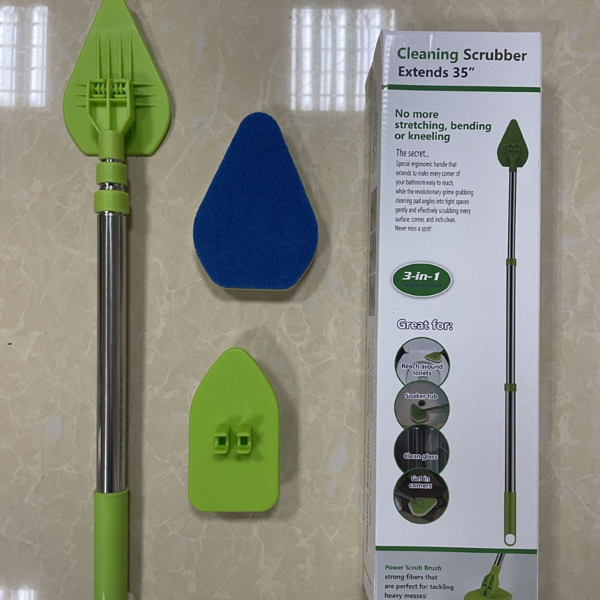1 tige 1 brosse à sol 1 tête d'éponge