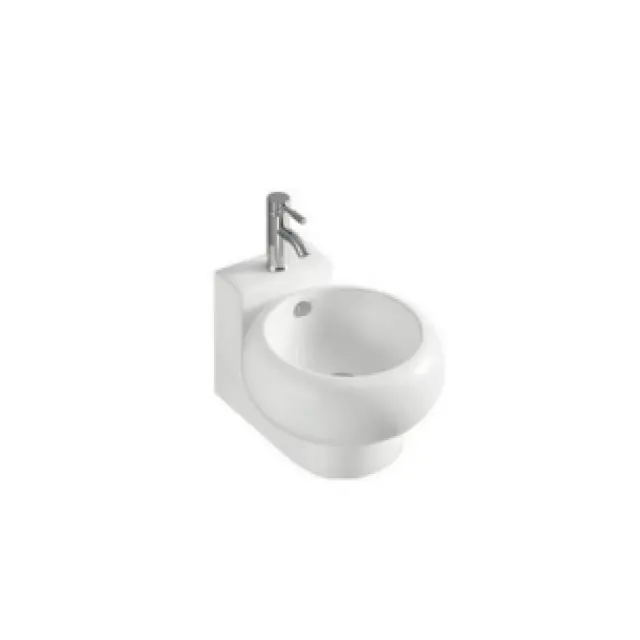 Lavabo de cerámica para baño, encimera artística de estilo de lujo, Popular, redondo, blanco