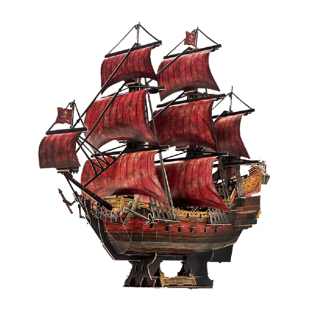 Neuheiten Spiel DIY Spielzeug Papier Piraten schiff Modell zusammen gebaut 3D Puzzle Red Queen Annes Rache Erwachsene Drops hipping