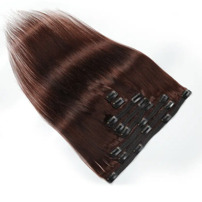 Doppia trama 200g clip in estensione dei capelli estensioni dei capelli umani clip non trattata nelle estensioni dei capelli per il bianco