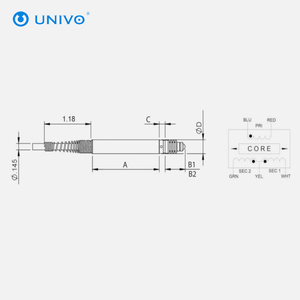 UNIVO UBMD-315高精度リニア変位センサー24VD/ 3Vrmsパワー高感度モーションポジショントランスミッタ - Product Image 3