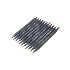 12 种颜色精细水色双笔尖刷纤维艺术标记笔 - Product Image 4