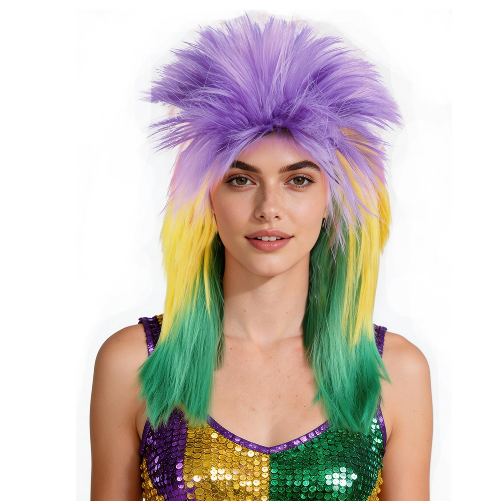 Mardi gras punk wig