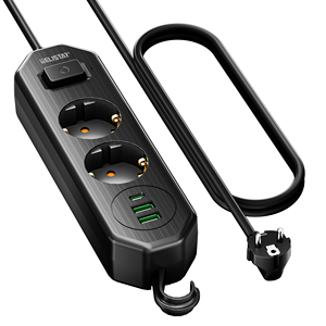 工厂新设计2个插座2个USB 1型电涌保护器扩展插座电源板 - Product Image 1