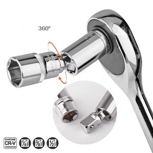 1/4&quot; 3/8&quot; 1/2&quot; Universal Joint Set 360&deg; Rotary Head Ratchet Angle Extension Bar <strong>Socket</strong> <strong>Adapter</strong> Bendable <strong>Adapter</strong> <strong>Socket</strong> Tools - Product Image 2
