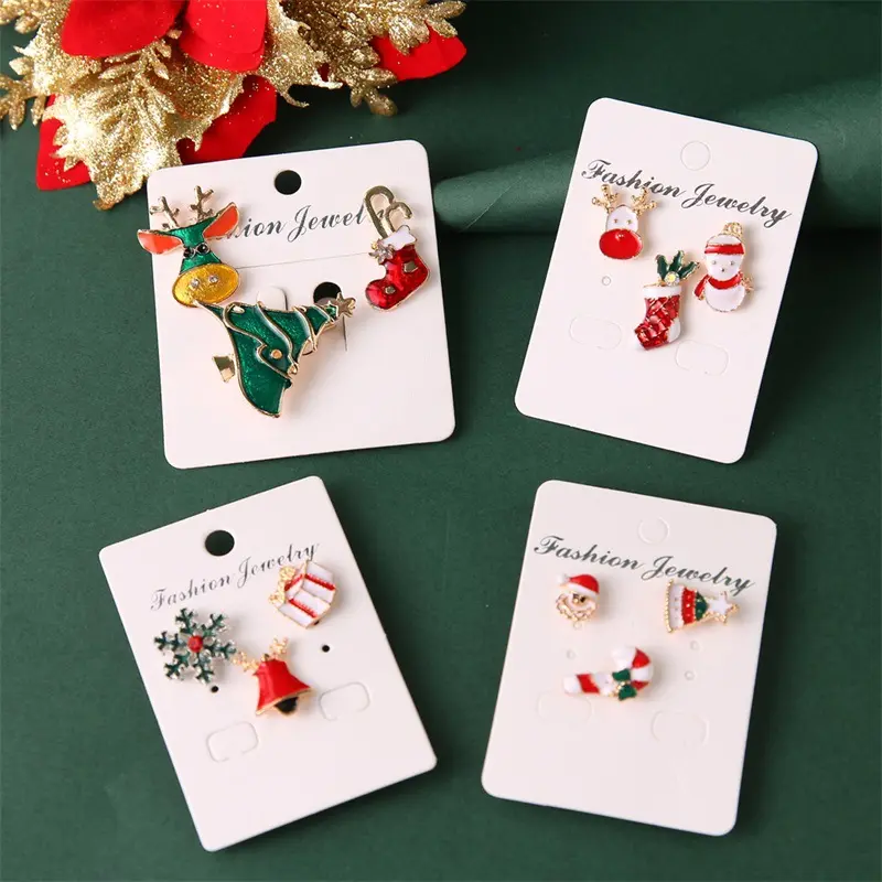 Diseño de Moda 3 unids/set Navidad joyería de aleación de Metal árbol de Navidad Santa alces muñeco de nieve ciervo copo de nieve Bell broche mujeres capa Pin