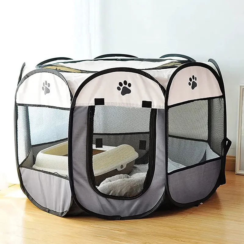 Portable Pet Playpen Dog Playpen Foldable Pet Exercise Pen Tents Dog Kennel House Playground for Puppy Cat Travel Camping Use