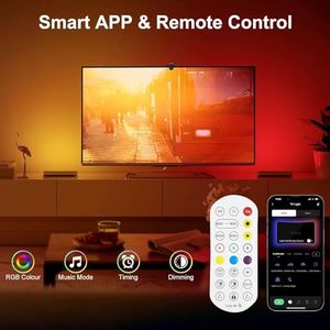 3,8 M 5M Smart App Fernbedienung Bildschirm anzeige Farben Synchron isierter TV-Hintergrund beleuchtungs streifen mit Kamera