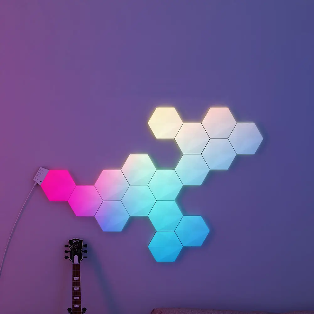 Di alta qualità di lusso decorazione della casa pannello Rgb giochi Led esagono luci da parete per una sala da gioco