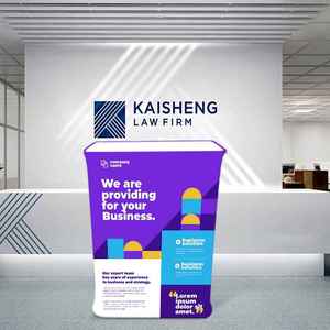 促销柜台展示定制设计弹出式展台发光二极管灯铝折叠接待台便携式贸易展览展示 - Product Image 3