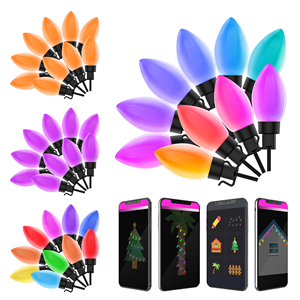 Christmas <strong>Lights</strong> C9 <strong>Custom</strong> LED <strong>String</strong> <strong>Lights</strong>, 33FT App Controlled Customizable Lighting Preset Mode Multicolor RGB, Ti - Product Image 1