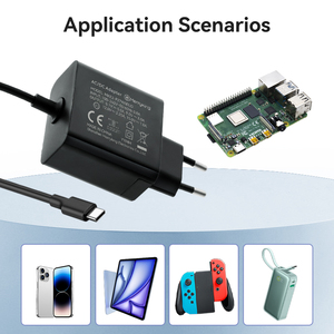 Raspberry Pi 5 USB-C電源アダプター5.1V5A電源PD27W、EU US AU UKプラグ付き - Product Image 3