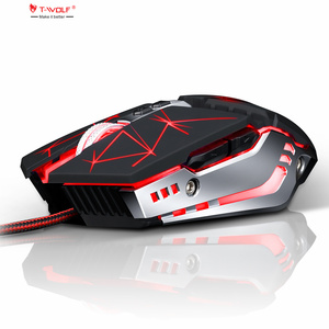 T-WOLF V7オプティカルRGB有線ゲーミングマウスUSBマクロプログラミング人間工学ゲーマープレーヤーゲーマーに適したマウス - Product Image 1