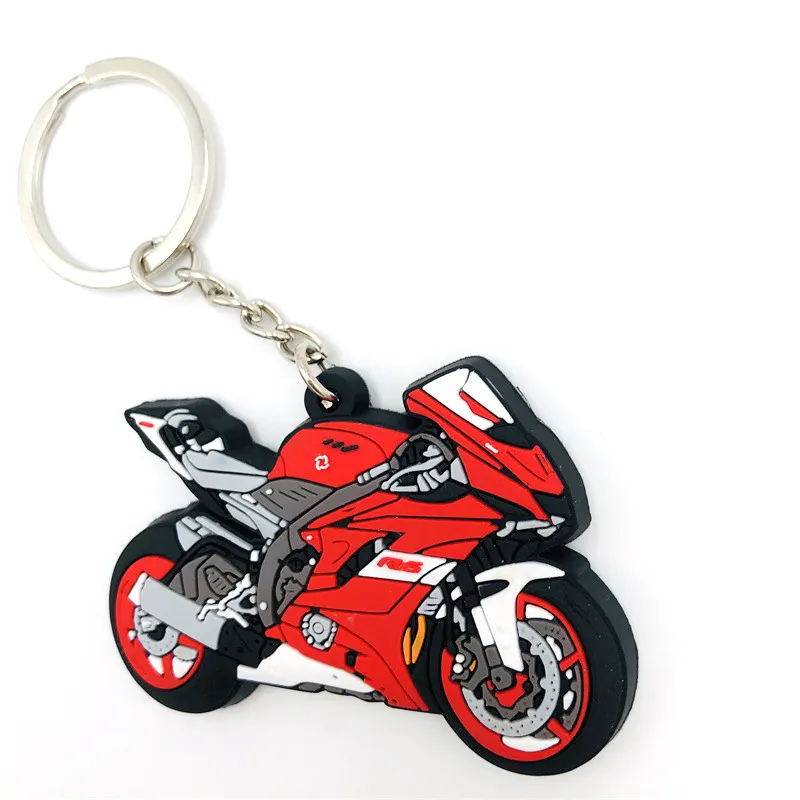 Bán buôn Chất lượng cao xe máy đua thể thao 3D PVC Móc khóa cao su với vòng chìa khóa