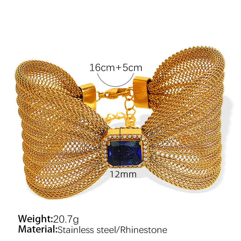 SL65 navy blue zirconium gold bracelet