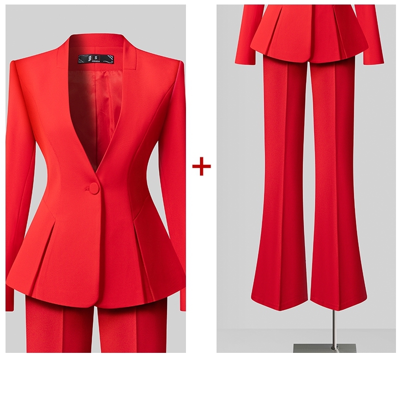 Rouge (costume + pantalon micro évasé)
