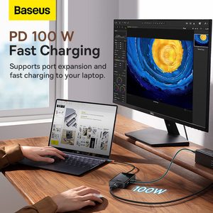 Baseus 8-Port Type-C Usb <strong>Hub</strong> 3.0 Plug DP Cable <strong>Network</strong> Card <strong>Computer</strong> Laptop Phone Tablet Adapter - Product Image 4