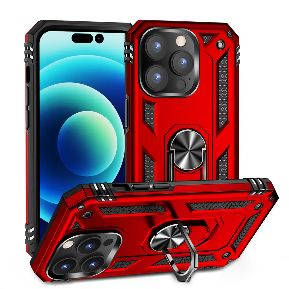 Armor quân sự Lớp 4 trong 1 TPU PC CD kim loại vòng Bracket bìa cho Iphone 15 14 13 12 11 Pro Max SE XS XR Max 8 7 6 cộng với trường hợp