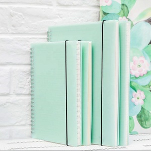 <strong>Custom</strong> Plastic Cover Spiral <strong>Notebook</strong> Journal A5 Grid Inside Paper Notepad with <strong>Elastic</strong> Closure <strong>Strap</strong> Green - Product Image 2