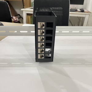 Panel de conexión RJ45 de Riel Din de 12 puertos con conector Cat6 Keystone, panel de conexión de red STP FTP
