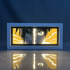 ZDD101-200 damla nakliye Anime Led gece lambası yatak odası dekorasyon animasyon için MDF ahşap çerçeve kağıt kesim lightbox ışık kutusu - Product Image 2