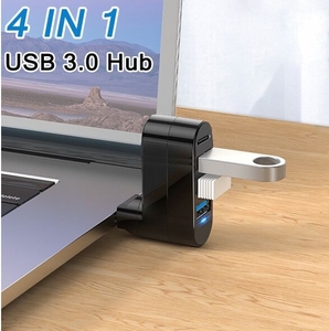 4-พอร์ต USB ฮับ3.0 90 °/180แยก USB หมุนได้ ° องศากับ3พอร์ต USB-A และ1 USB C power/ พอร์ตข้อมูล USB Extender สำหรับแล็ปท็อป - Product Image 4