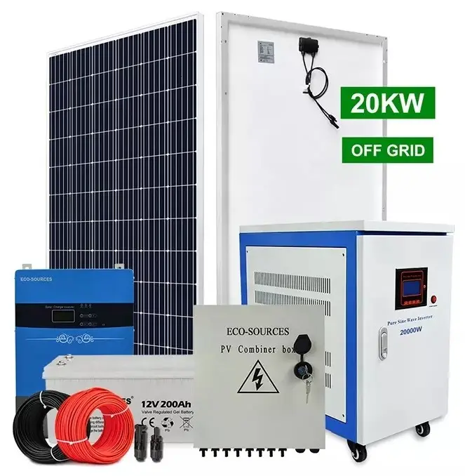 Sistema de energía Solar en red, 20KW, 12KW, 15KW, Kit de sistema híbrido de energía Solar eólica, 10000w, gran oferta