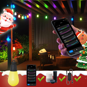 スマートAPP制御RGB LEDストリングライト防水屋外ソーラーS14電球12V WiFiホーム装飾ストリングライト住宅 - Product Image 5