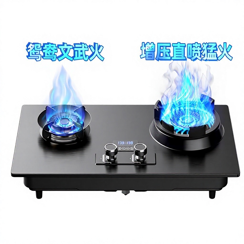 right-wing king fire, dual burner, high flame, black stainless s
