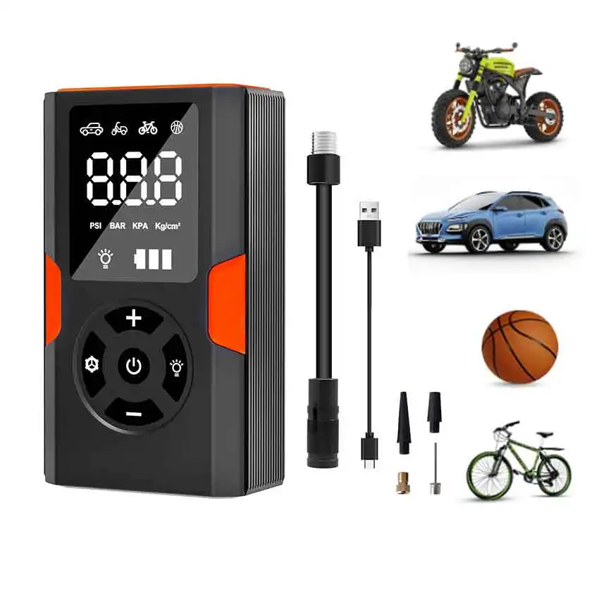 Cordless Tire Inflator Portable Air Compressor for Car Tire,150 PSI Rechargeable Air Pump Electric Tire Pump for Bike,Motorcycle