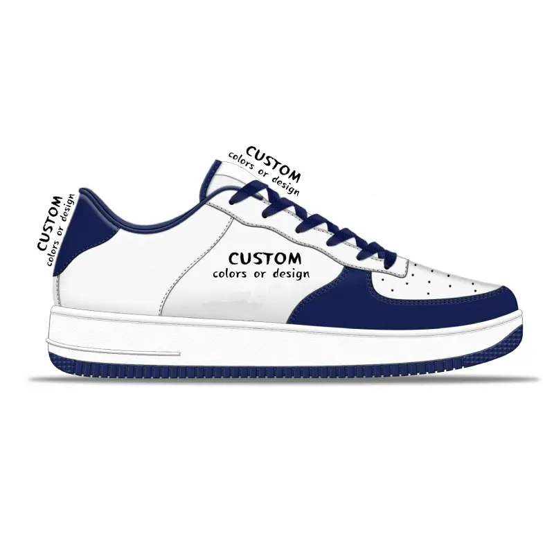 Fabrika toptan Logo özel marka hava kuvvetleri beyaz nefes deri ayakkabı Zapatillas Hombre spor gündelik ayakkabı erkek ayakkabı