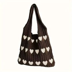 Three rows of hearts - coffee color