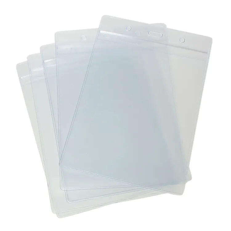 Factory Wholesale Cheap Clear Plastic PVC Exhibition id Badge Card Holder