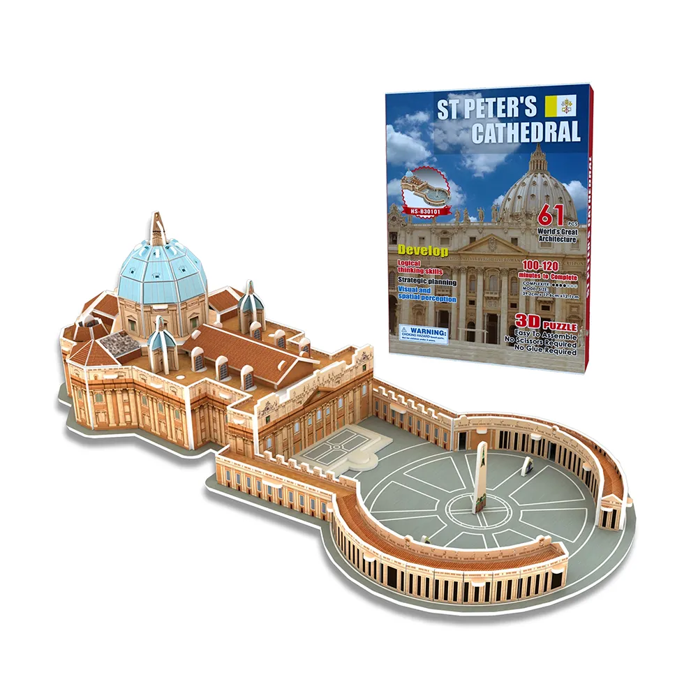 61 PCS DIY Montieren Sie Schaum papier Modell St. Peter Church Puzzle für Kinder