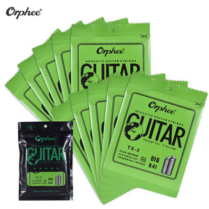 Orphee TX-2การเปลี่ยนสายเดี่ยวสำหรับกีตาร์อะคูสติกพื้นบ้าน2nd B-String (.016) แกนเหล็กคาร์บอนสูง10แพ็ค75/25ฟอสเฟอร์